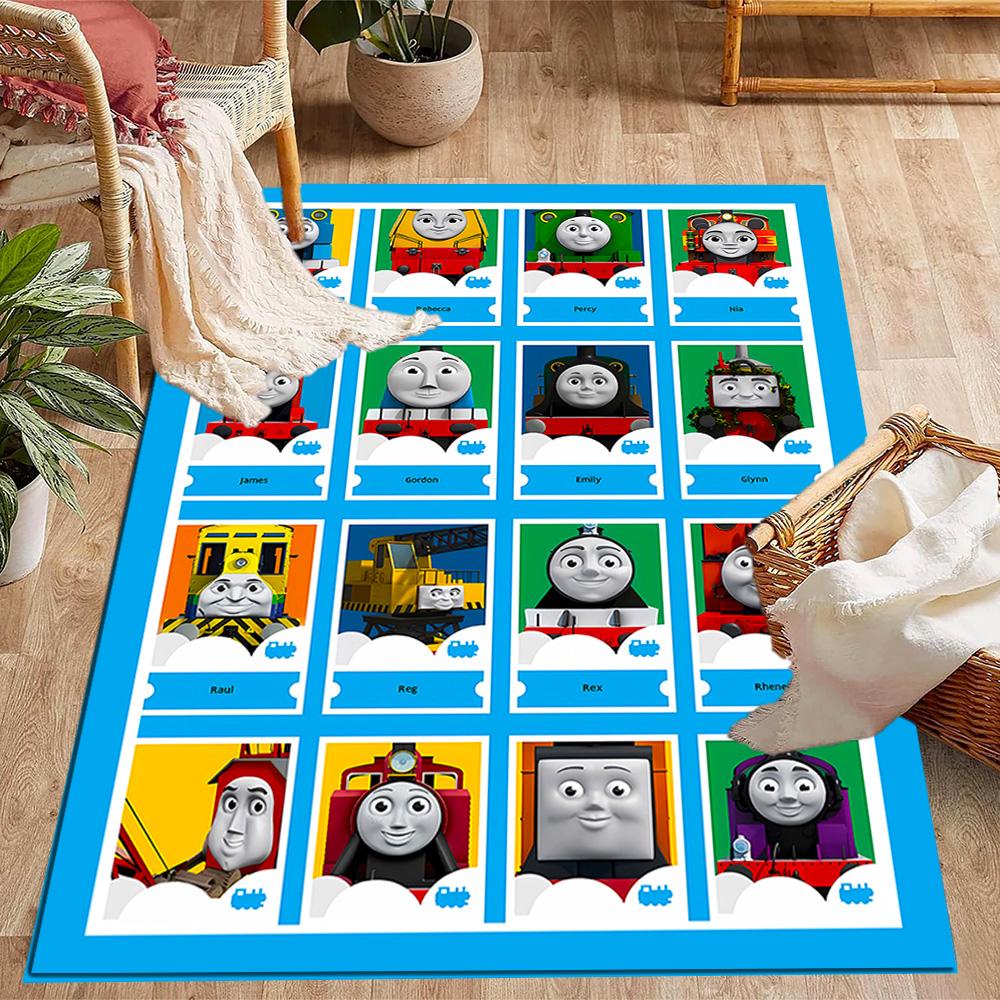 Thomas Friends Express Themed Anti-Slip Rugs - Polyester Home Decor, Suitable for Bedrooms, Living Rooms, Doorways, Studios, and Decorations