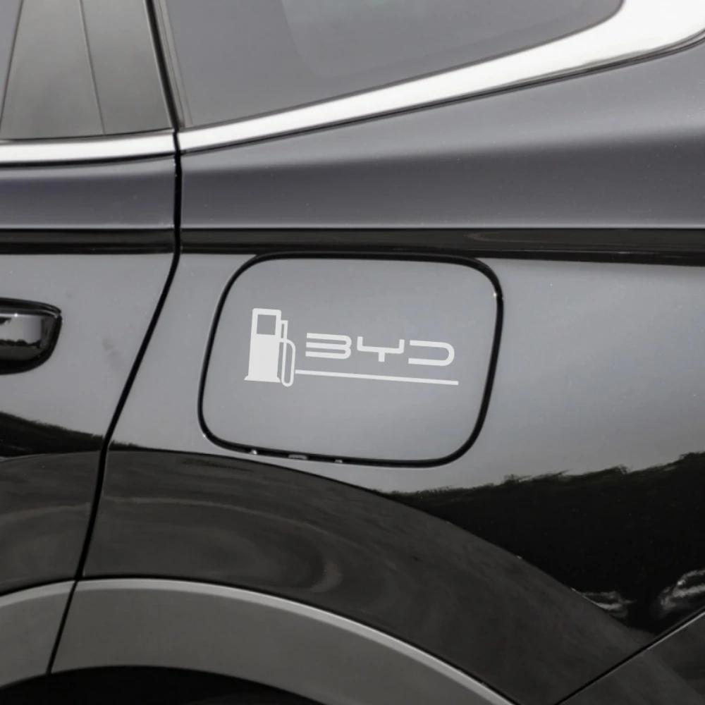 Car Fuel Tank Door Sticker for BYD ATTO 3 Dolphin Seal Han Yuan Plus Laser Reflective Charging Port Decal Accessories