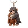 Handmade Monkey Keyring Bag Charm Knitted Doll Hanging Ornament Crochet Keychain  Daily Use