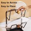 04 Stainless Steel Pot Lid Organizer - 2-Tier Adjustable Rack with Removable Drip Tray, Saves Counter Space While Cooking