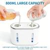 Automatischer Seifenspender mit zwei Köpfen und Bewegungssensor, 800 ml Fassungsvermögen, USB Typ C wiederaufladbar, für Küche und Bad