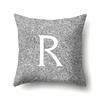 Polyester Pillowcase Automobile Decoration Home 26 English Letters Gray Dot Printed Sofa Bed Pillowcase
