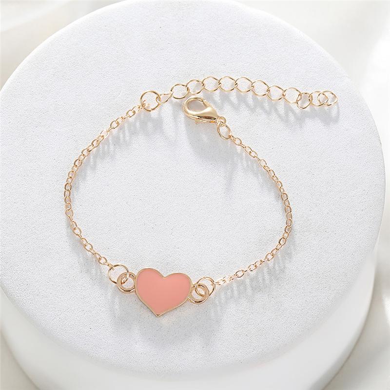 

Мода Темперамент Простая Личность Творческий Сердце Браслет Цепь Браслет На Запястье Женщины Девушка Ювелирные Изделия Подарок розовый
