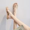 7468-24 Flat Bottom Half-drag Girls Wear Exquisite 2025 Soft Bottom Summer Gentle and Beautiful Cool Slippers
