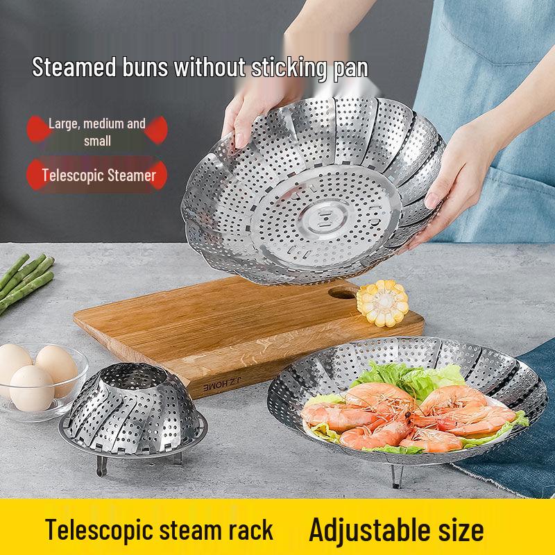 Stainless Steel Expandable Steamer Basket for Buns and Xiaolongbao