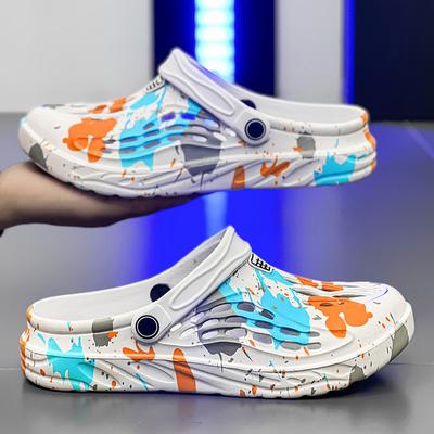 Men's Hole Shoes Large Size Bag Head Beach Shoes Outdoor One Shoe Two Sandals Outer Slippers Fashionable Breathable Sandals