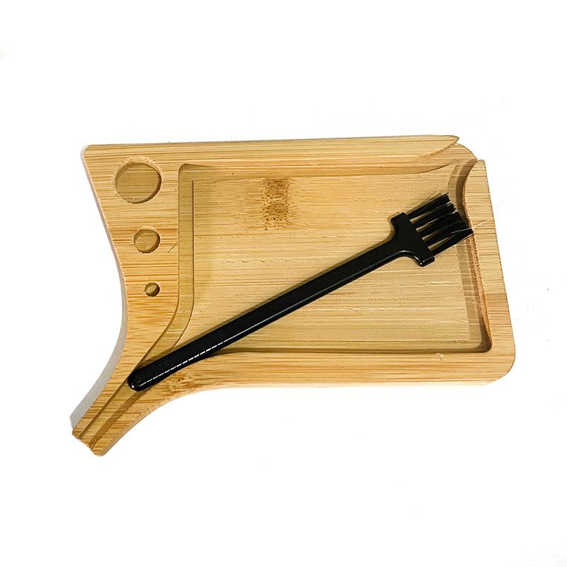 3 ks Dřevěné Bambusové Podnosy Balení papírků na balení s Držákem na Štětce Talíř na Večeři Servírovací Stolní Talíř Úložný Podnos