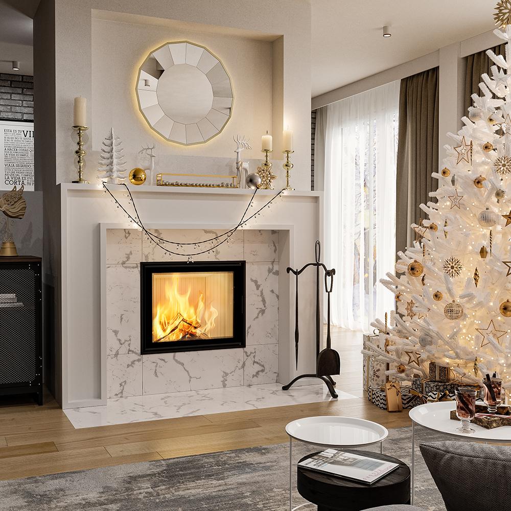 Steel fireplace KRATKI NADIA 12 kW Ø 200