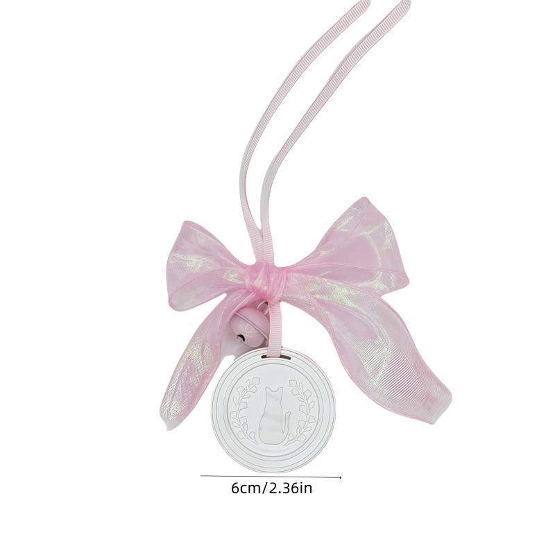 1pcCar Cute Cat Aromatherapy Hanging Decoration Bedroom Wardrobe Plaster Pendant Diffuser Stone Wedding Gift Pink Bow Bell