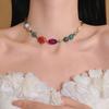 Dopamine Colorful Beads Choker Necklace for Women Ceramic Glass Star Heart Ball Geometric Bead Clavicle Chain Jewelry Gift