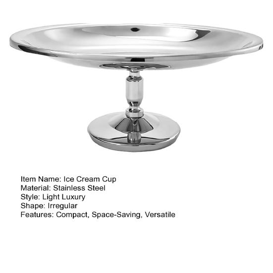 Stainless Steel Ice Cream Cup with Base Metal Dessert Bowl for Pudding Fruit Salad Multi-Purpose Serving Bowl for Parties And Restaurants