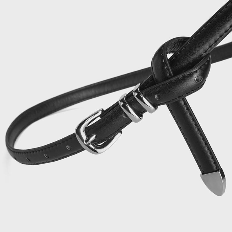 PU Waist Belts with Universal Design Thin Adjustable Waist Belt Universal Woman Dresses Skirt Coat Slimming Waistband