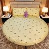 1PC Waterproof Round Cartoon Printed Bed Fitted Sheet with Elastic Single/Queen/King Mattress Cover (without Pillowcase)