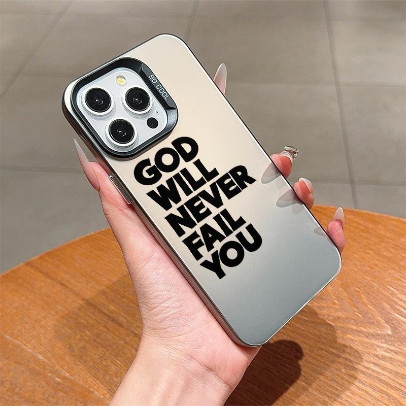 Simple English Mobile Phone Case iPhone15Promax All-inclusive Edge Apple 14 Anti-drop 13 Matte 12 Men's and Women's 11