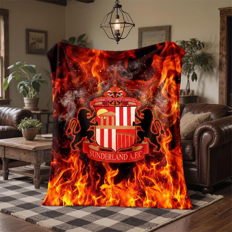 Sunderland Football Print Flannel Blanket Soft Warm Sofa Bed Throw Blanket For Home Office Bedroom
