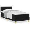 VidaXL Lit à ressorts avec matelas noir 100x200 cm tissu 3338974