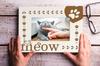 Darling Souvenir Made With Love Engraved Table Top Photo Frame Wooden Meow Quotes White Picture Frame