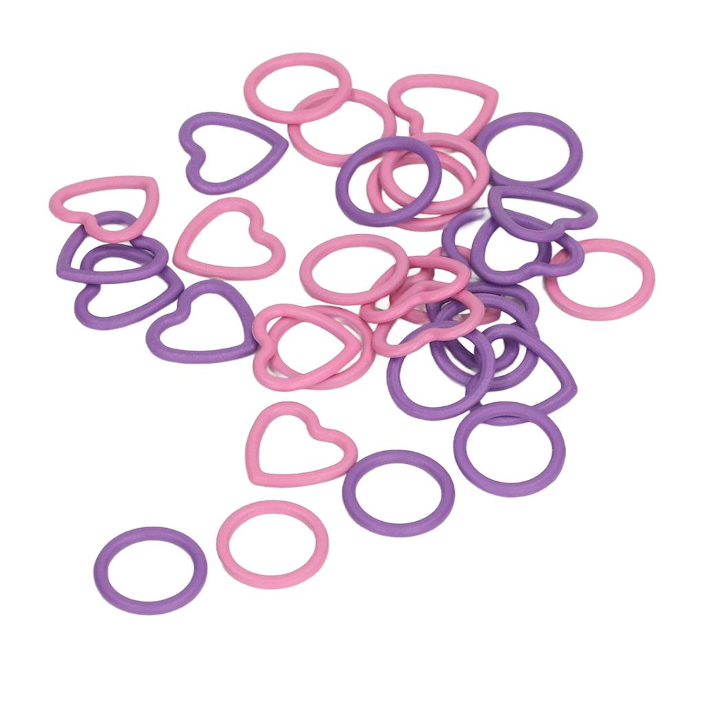 32Pcs Pink Purple Household Round Heart Type Knitting Stitch Markers Set Robust Crochet Stitch