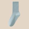 Female Spring and Autumn Leisure Pure Color Cotton Anti Pilling Tube Socks