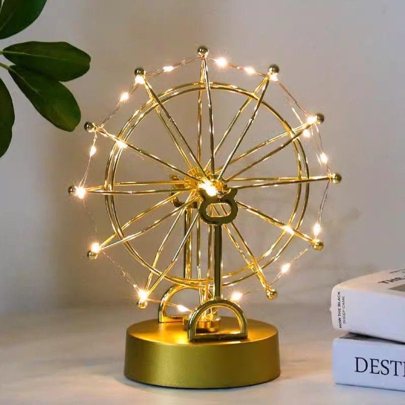 reative Spinning Ferris Wheel Night Lamp, Romantic LED Decor, USB Battery Dual Power Supply, Unique Birthday Gift