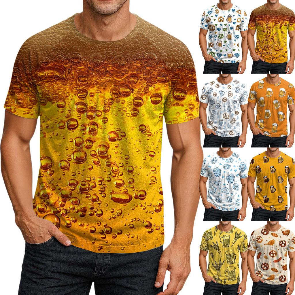 Herre Rundhals Casual Trykket Kortermet T-skjorte Topp