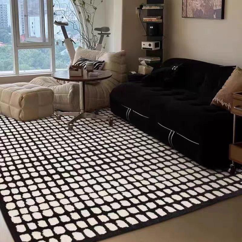 

INS Minimalism Carpet Decoration Home Living Room Rug Customizable Soft Fluffy Bedroom Imitate Cashmere Foot Mat Dining Room 120x160cm
