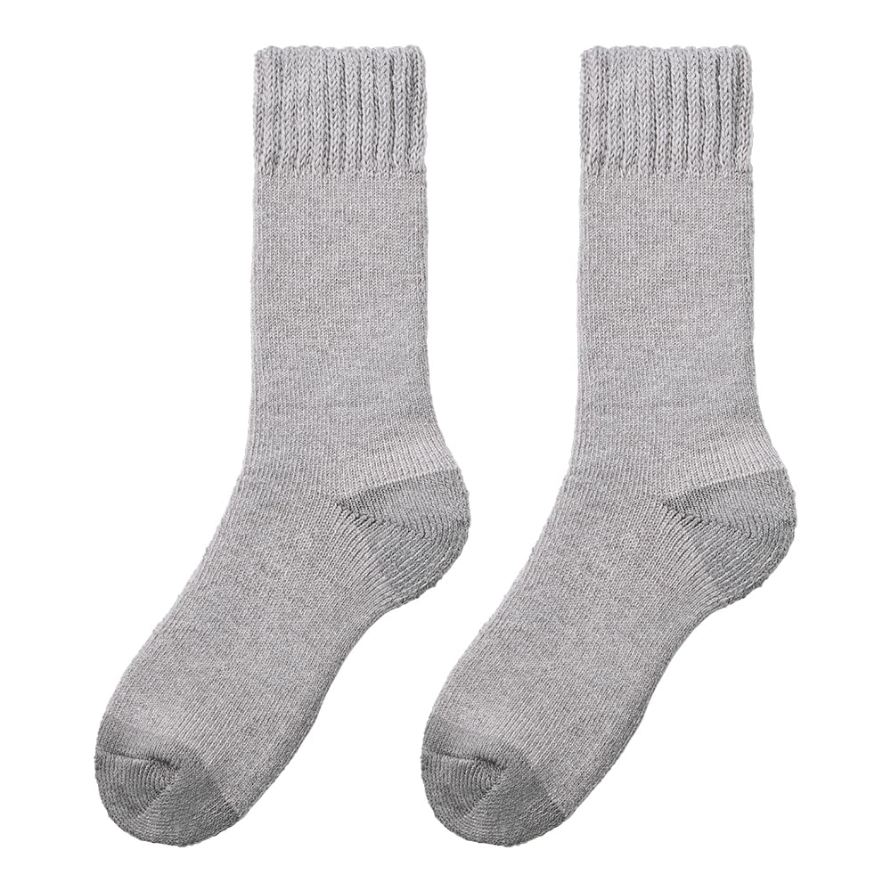 Gunze Fire Acedron Warm Wool Full Pile Warm Room Gray Socks, Moisture-Wicking, Heat-Generating, Blend, Knit, Deodorizing, Socks, AGY304, Men's,