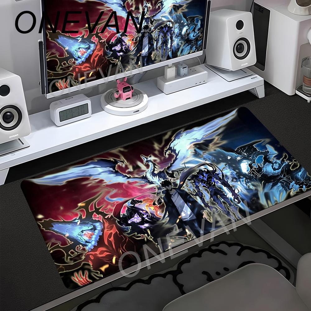 HD-Druck Anime Solo Leveling Mauspade 900x400mm Computer Gamer Verriegelte Kante Rutschfestes Mauspade XXL Tastatur PC Schreibtischschutz