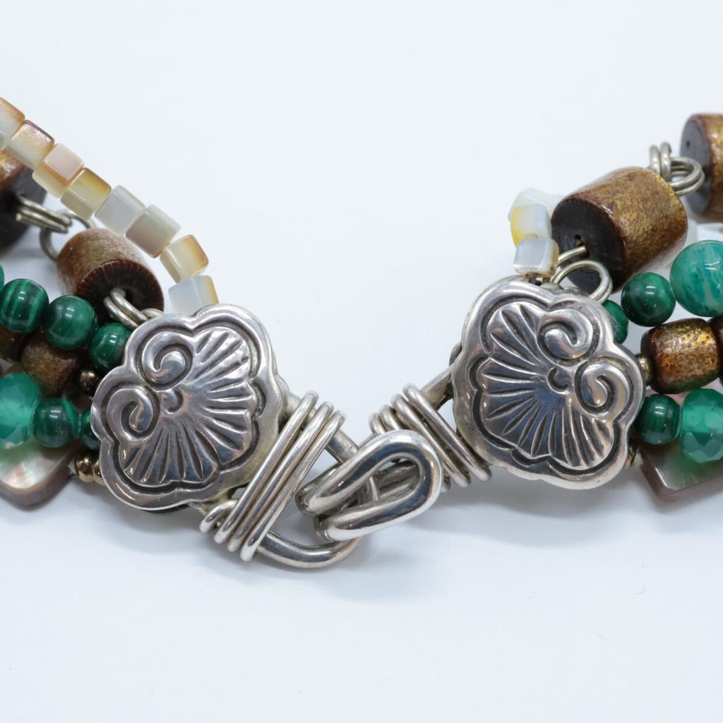 STEPHEN DWECK 925 Turquoise, Pearl, Quartz, Natural Stone Multi-Stone Necklace SilverUsed