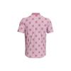 Under Armour Diamond Print All Over Short Sleeve Polo Shirt Men Polo Shirts Pink 1379734-697