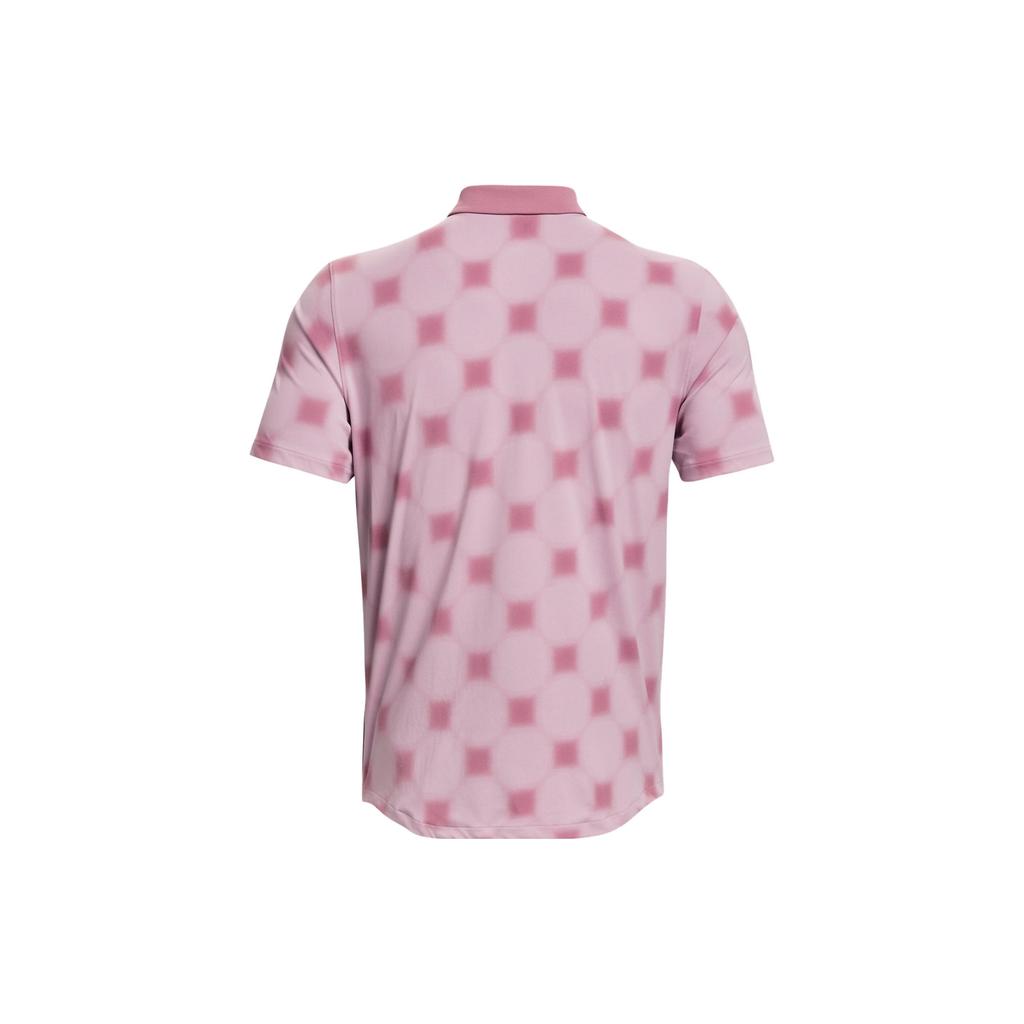 Under Armour Diamond Print All Over Short Sleeve Polo Shirt Men Polo Shirts Pink 1379734-697