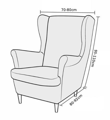 Bottle Green Velvet Jacquard Patterned Elastic Wingback Armchair Cover [30-Z3-Zlb]