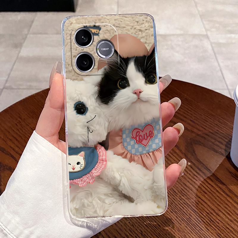 Jelly Casing For Honor 600 Lite / Honor 500 Smart 5G Clear Silicone Soft TPU Back Cover Cute Cat Rabbit Heart Protective Case