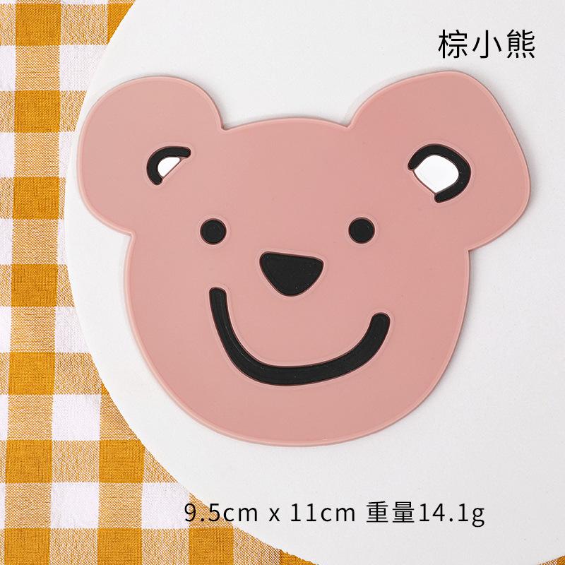 Süße kreative Cartoon-Tier-Untersetzer Haushalt rutschfest Wärmeisolierung Silikon-Schüsselmatte hitzebeständig und verbrühungssicher Esstischmatte Teetasse