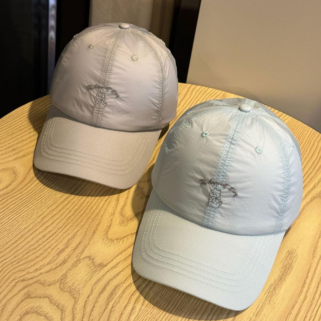 2026New letter kitten embroidered baseball cap for men and women, spring and summer thin breathable quick-dry curved brim sun protection cap