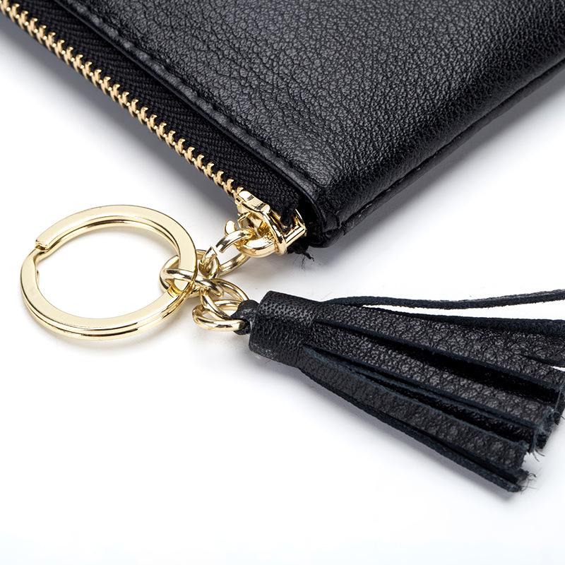 Mini women's change bag, coin bag, small wallet, first layer cowhide zipper, simple key money bag in hand