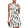 Women's Summer Dress Casual Sleeveless Round Neck Classical Leaf Print Vest Sundress