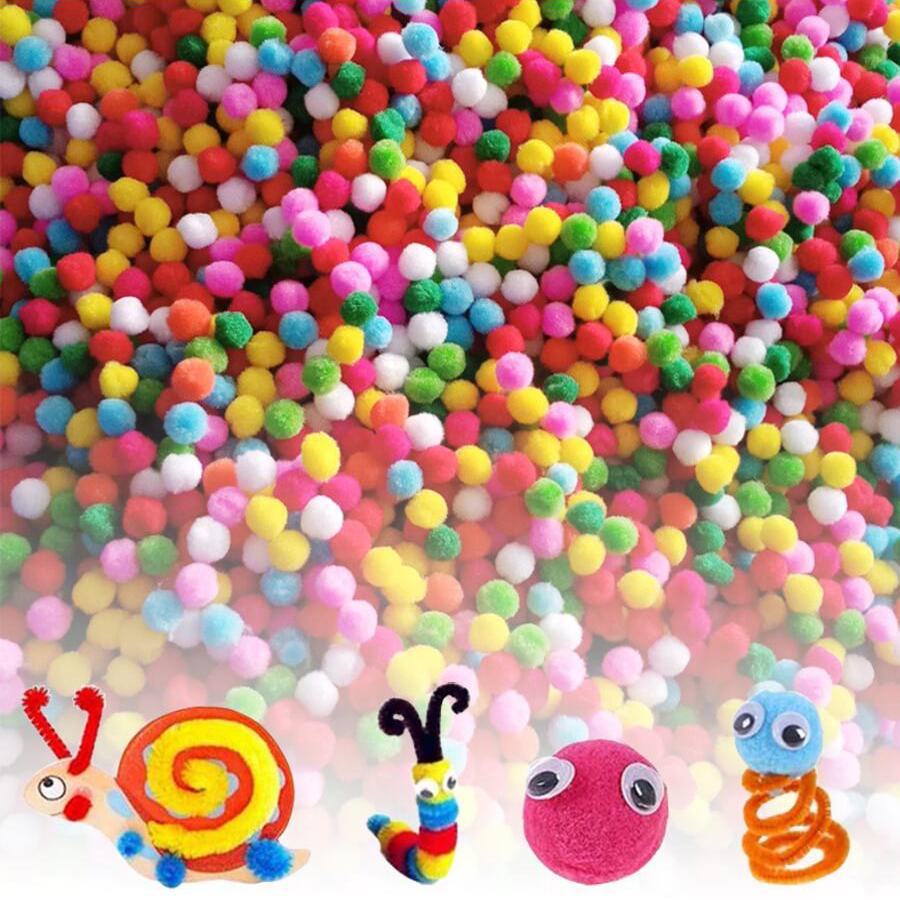20g 8-30mm Color Random Fluffy High Elasticity Soft Pompoms Home Furnishings DIY Hand-sewn Craft Wedding Decoration