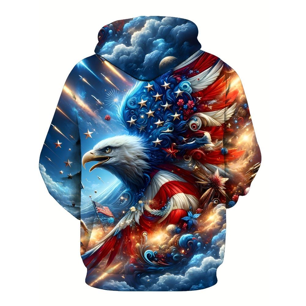 2025 Mode Cooler Adler Herren Hoodie 3D Gedruckte Hoodies Edition Trend Amerikanischer Adler Herren Sportbekleidung Kinder Freizeit Unisex Pullover