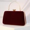 New Arrival Velvet Evening Bags Women's Retro Burgundy Handbag Birthday/wedding Party Mother's Clutch Bag Ladies Velour Purse