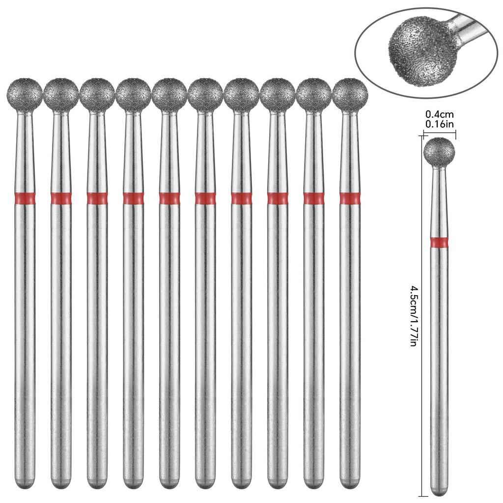 10PCS Diamond Nail Drill Bit Set Electric Milling Cutters For Manicure Rotary Burr Cuticle Clean Manicure Drill Accessories