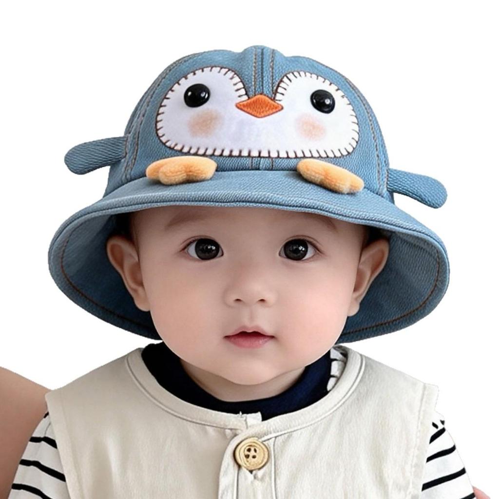 Unisex Baby Denim Bucket Hat - Cute, Thin, Sun-Protective for Spring, Summer, and Autumn Outdoor Travel