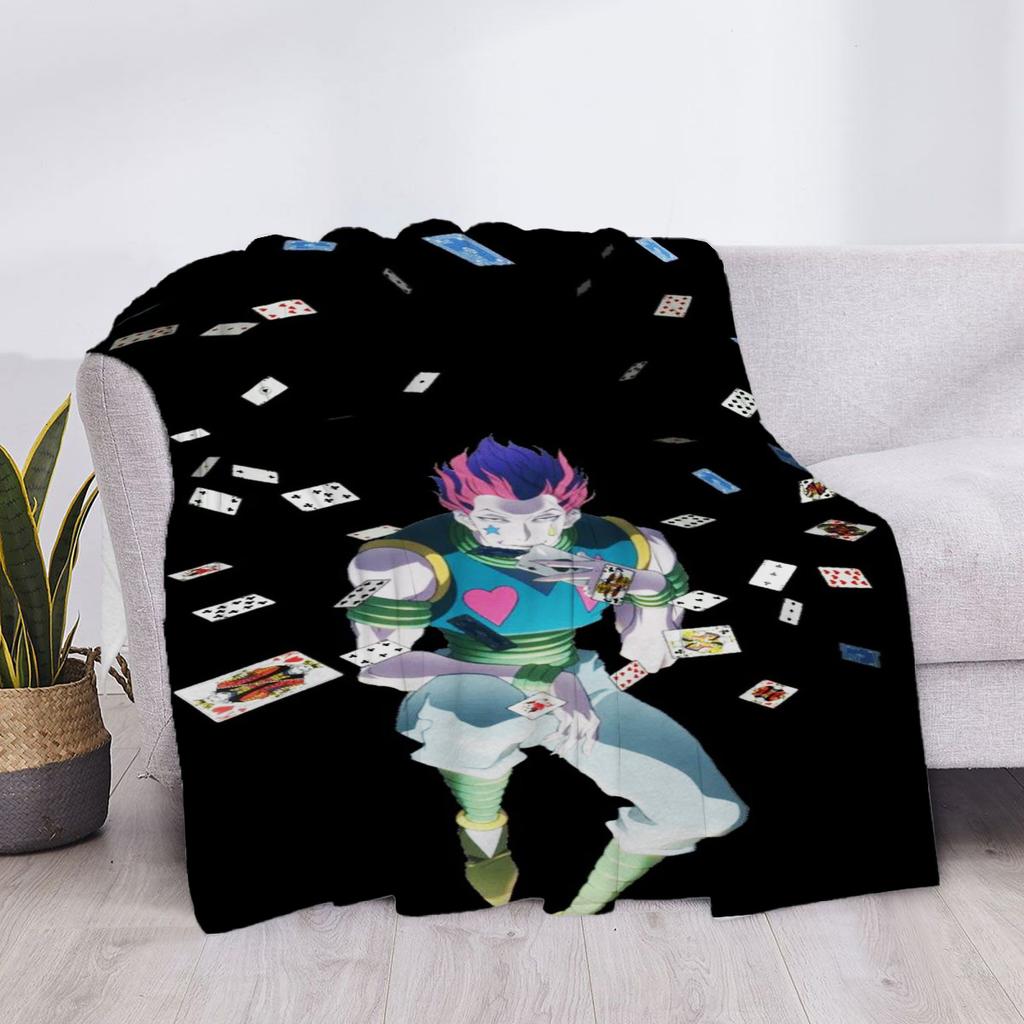 H-Hunter X Hunter Hisoka Sofa Überwurf Luxus Bettdecken Zuhause und Dekoration Knie Benutzerdefiniert Anime Flauschig Weich Überwürfe Niedlich
