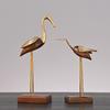 Wooden Pot Ornament Crane Bird Swan Simulation Animal Sculpture Brass Metal Sculpture Home Decoration Decorative Figurines