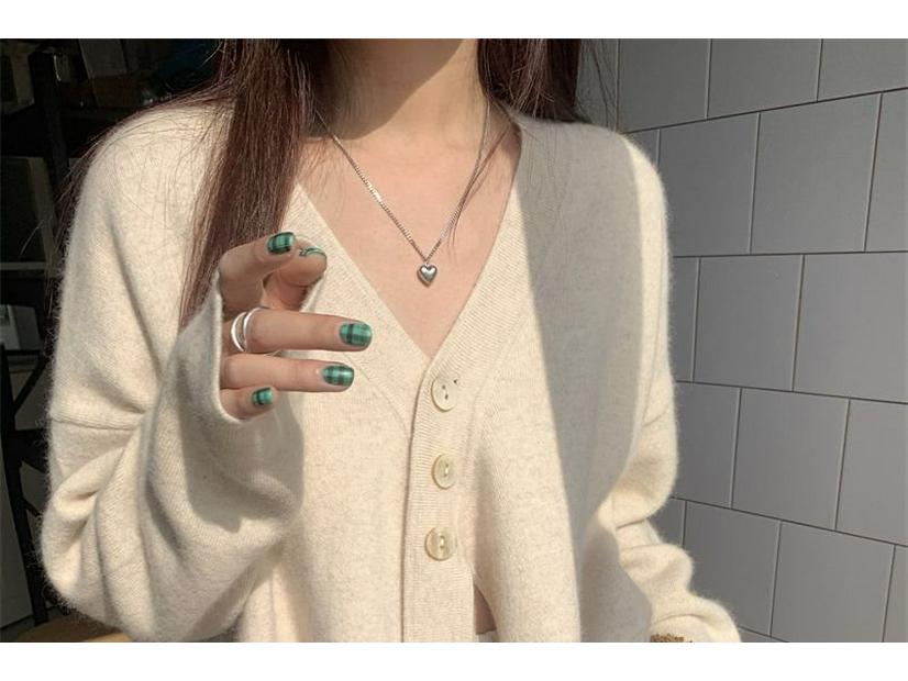 Stylish Women's V-Neck Knit Cardigan: Spring Lazy Style Sweater Coat with Thickened Inner Layer