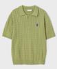 Sekeonmonollogeu Keyhole Logo Cable Collar Half Knit [Olive]_Sekt024Olive