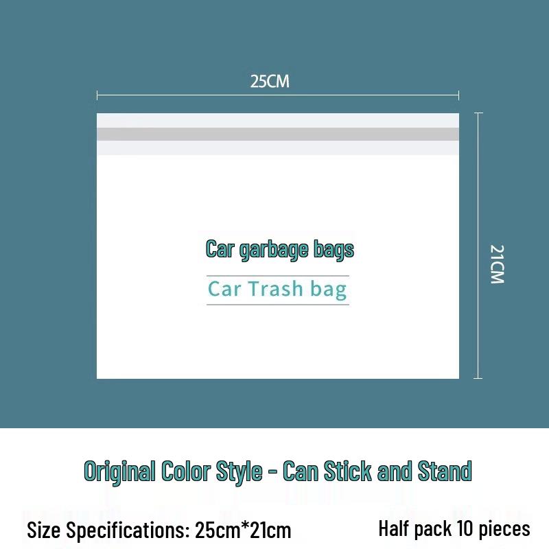 Self-Standing Disposable Car Trash Bag with Adhesive for Interior Use