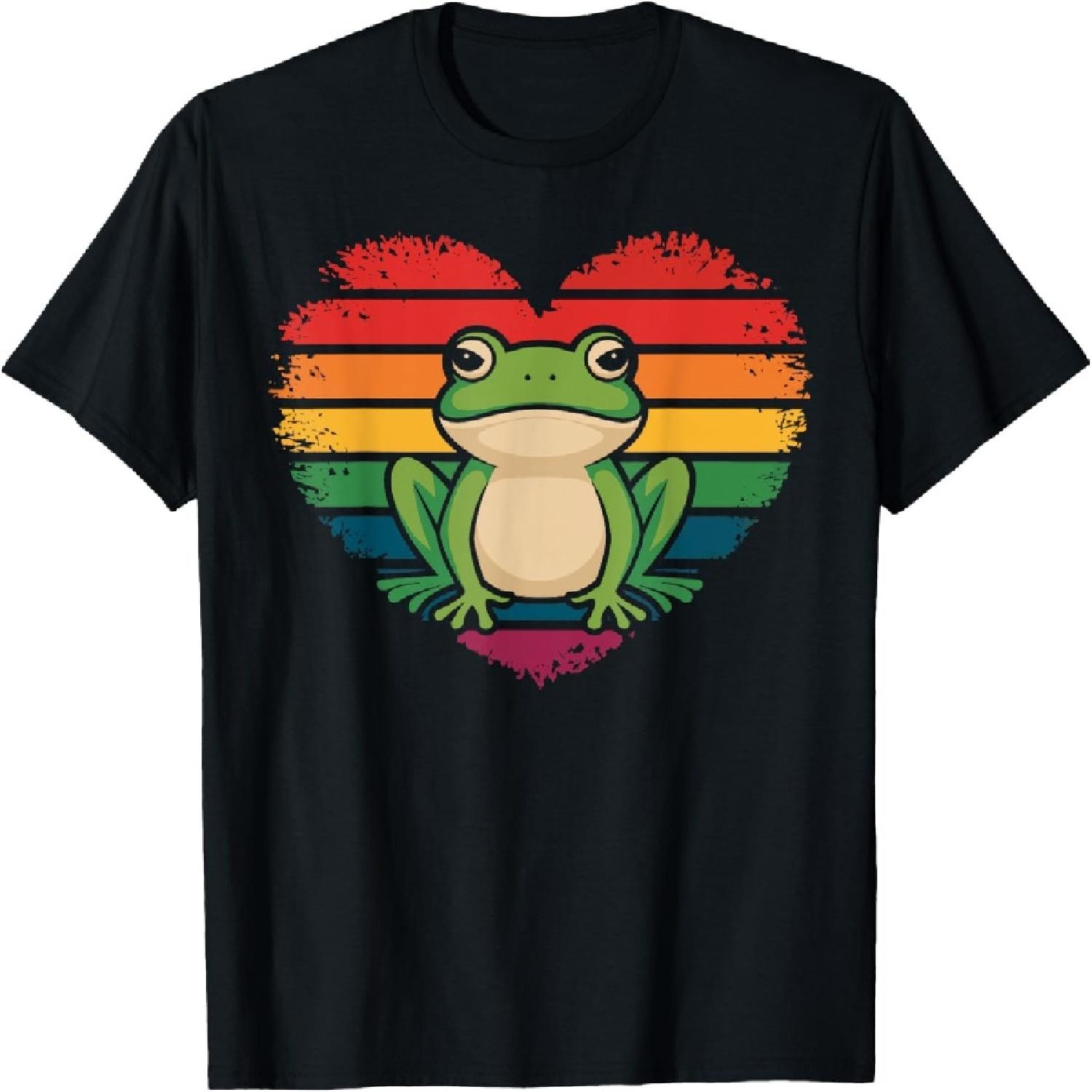 Retro Vintage Frog Animal Lover Nature Gifts for Women Kids T-Shirt XXXXXL разноцветный