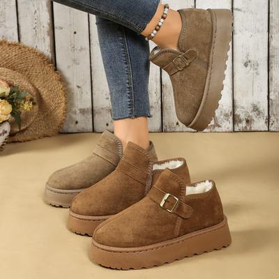 Buty zimowe damskie nowe zimowe platforma polar klamra pasek duże bawełniane buty krótkie chleb buty buty damskie