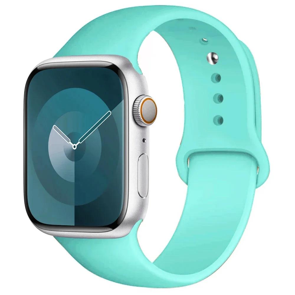 Silicone Strap For Apple Watch band 45mm 44mm 41mm 42mm 40mm 49mm 38mm correa bracelet iWatch series 9 8 5 4 3 8 6 SE 7 Ultra 2